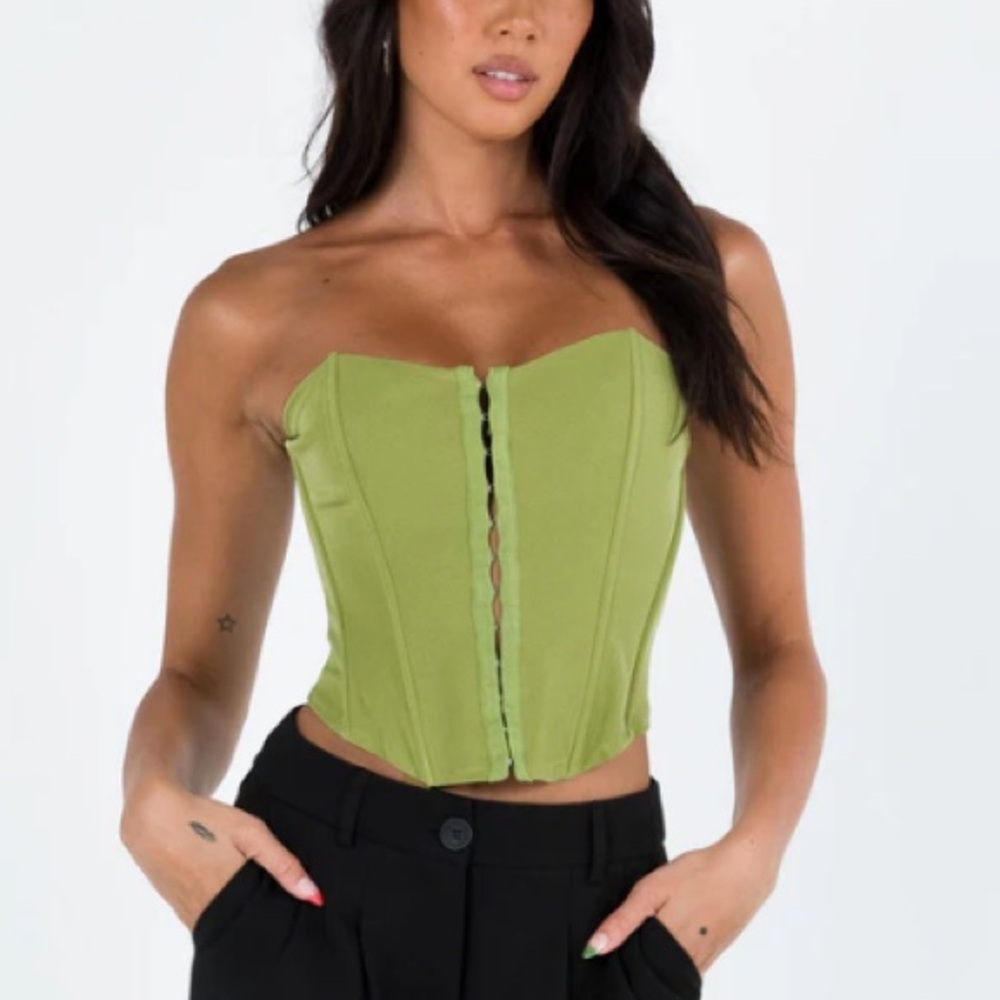 NWT Princess Polly Archer Corset Top Green Size 4